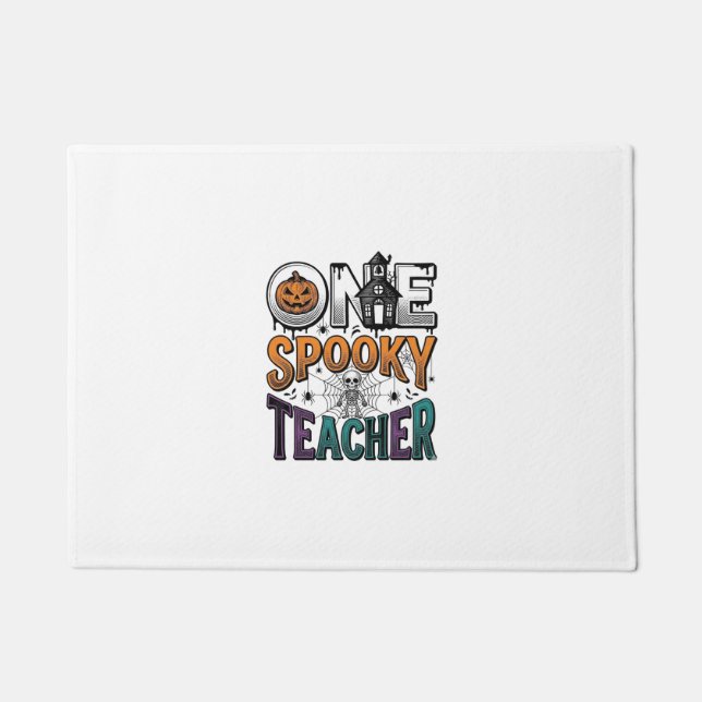 Felpudo Un diseño vectorial de Halloween de un profesor es (Anverso)