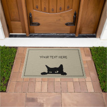 Un felino negro Personalizado Halloween Doormat