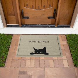 Felpudo Un felino negro Personalizado Halloween Doormat