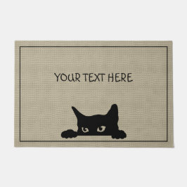 Felpudo Un felino negro Personalizado Halloween Doormat