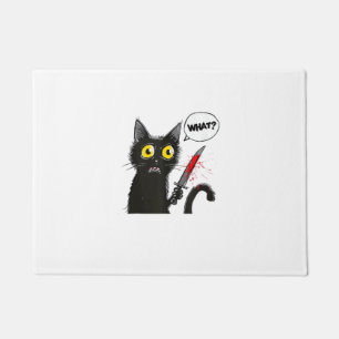 Felpudo Un gato negro disfrazado de Halloween qué divertid