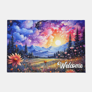 Felpudo Un hermoso Ilustracion estrellado