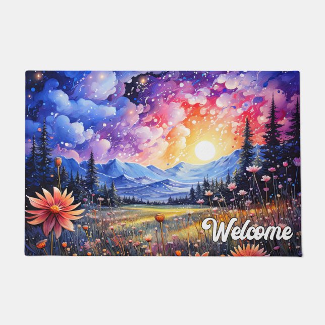 Felpudo Un hermoso Ilustracion estrellado (Anverso)