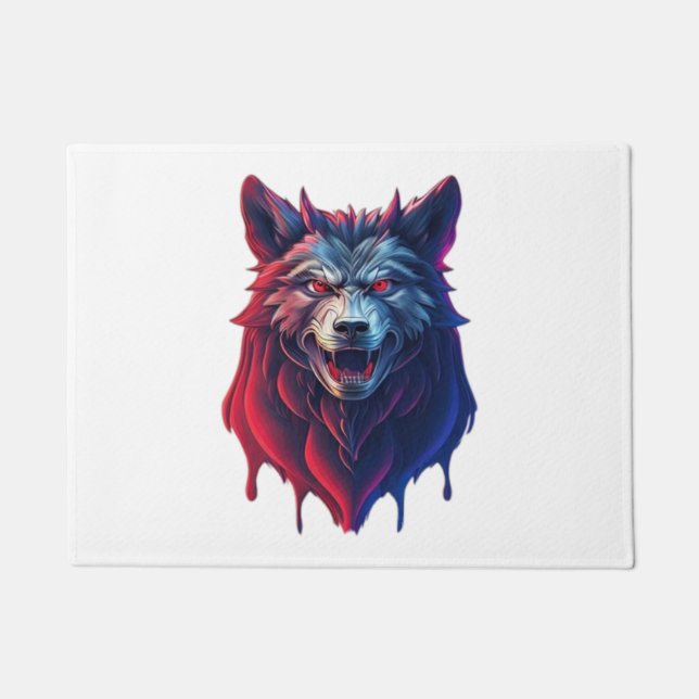 Felpudo Un ilustracion detallado enfrenta al malvado lobo  (Anverso)