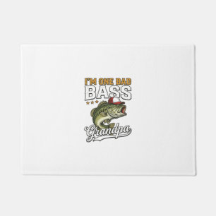 Felpudo Un mal diseño vectorial vintage de pesca de lubina