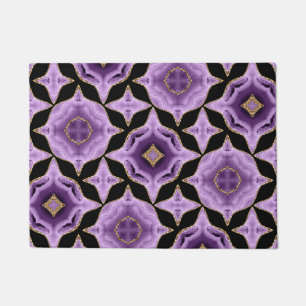 Felpudo Un oro de amatista morado y un abstracto negro