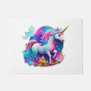 Felpudo Un Pegatina unicornio encantador