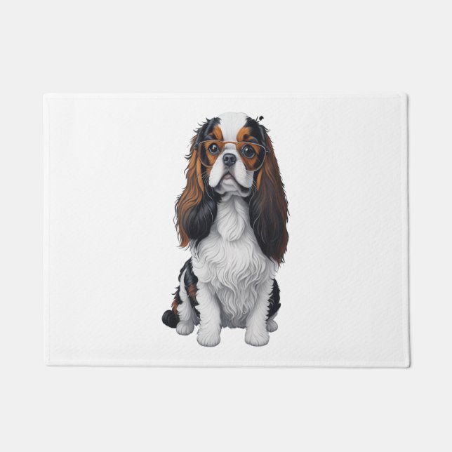 Felpudo Un perro lindo Rey Charles Spaniel (Anverso)