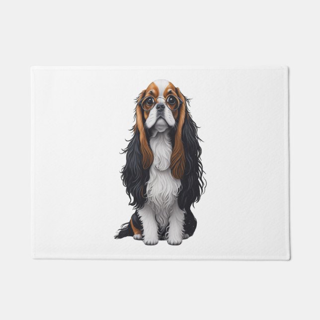 Felpudo Un perro lindo Rey Charles Spaniel (Anverso)