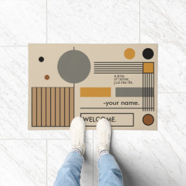 Felpudo Un poco fuera de centro, elegante y con nombre