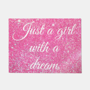 Felpudo UNA CHICA CON UN SUEÑO Brillo Rosa Brillante Purpu