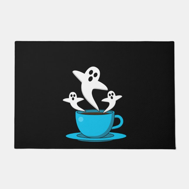 Felpudo Una copa de café para fumar fantasma (Anverso)