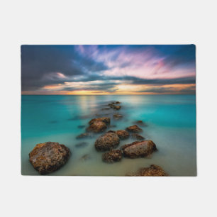 Felpudo Una puesta del sol hermosa sobre turcos y Caicos