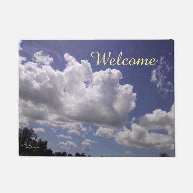 Felpudo Unas nubes espléndidas dan la bienvenida a Doormat (Anverso)