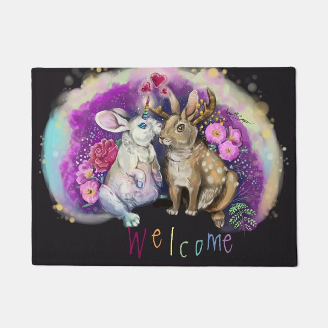 Felpudo Unibunny Kisses Jackalope Amor mágico (Anverso)