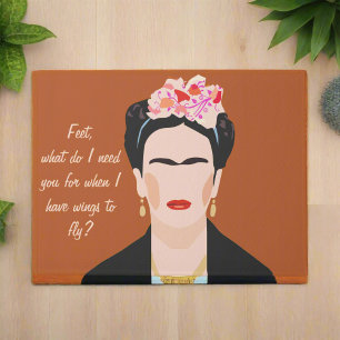 Felpudo Único retrato de Frida Kahlo Bienvenida moderna