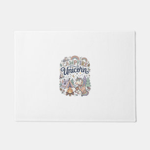 Felpudo Unicorn Campfire Unicorn Premium Vector Sticker an