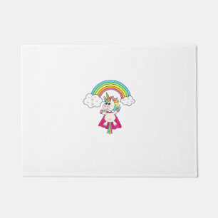 Felpudo Unicorn Superhero vuela a la camiseta del arcoiris