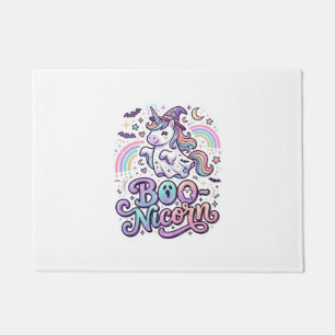 Felpudo Unicornio Boo-nicornio Vector Premium de Diseño Ve