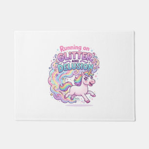 Felpudo Unicornio corriendo sobre brillo y encanto de ilus