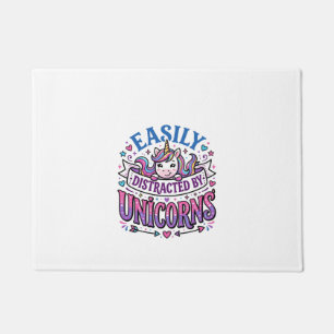 Felpudo Unicornio fácilmente distraído por el anuncio de U