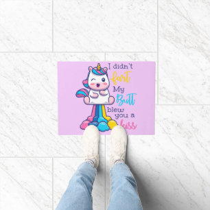 Felpudo Unicornio, no te di un beso