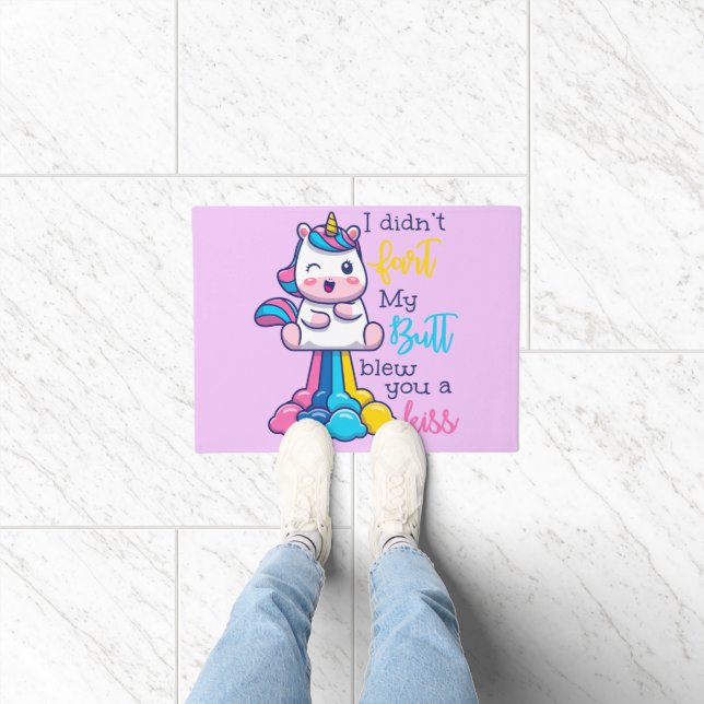 Felpudo Unicornio, no te di un beso (Interior)