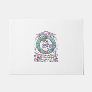 Felpudo Unicornio Tenga una Navidad Muy Unicornio Negrita