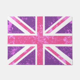 Felpudo Union Jack púrpura y rosado, bandera de Londres