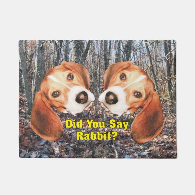 Felpudo ¿Usted dijo el conejo? Estera de puerta del beagle (Anverso)