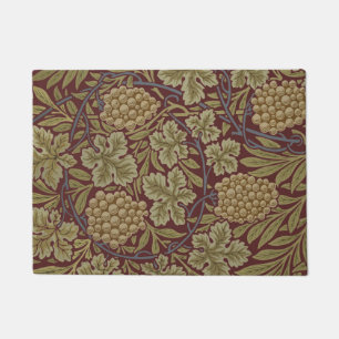 Felpudo Uva de Vid de William Morris Rojo Verde Arte