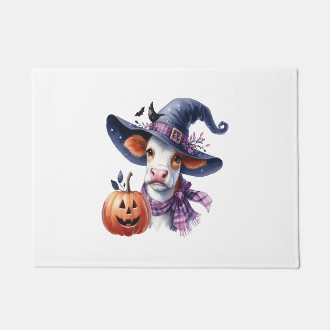 Felpudo Vaca de Halloween con caída (Anverso)