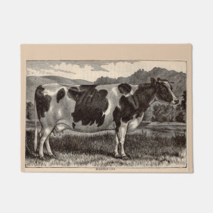 Felpudo Vaca del siglo XIX de Holstein de la impresión