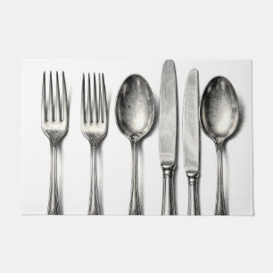 Felpudo Vajilla de plata vintage cubiertos de cocina ornam