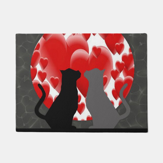 Felpudo Valentine Kitty Doormat (Anverso)
