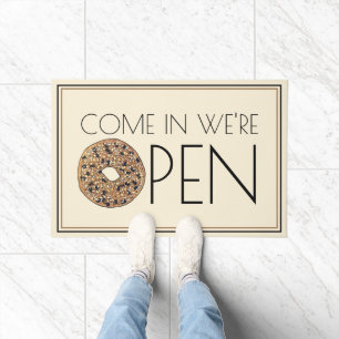 Felpudo Vamos Estamos abiertos todo lo que Bagel Bakery Ca