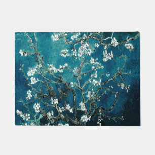 Felpudo Van Gogh Almond Blossoms : Verde azulado oscuro