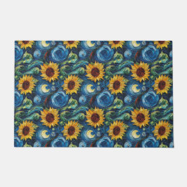 Felpudo Van Gogh girasoles y noche estrellada