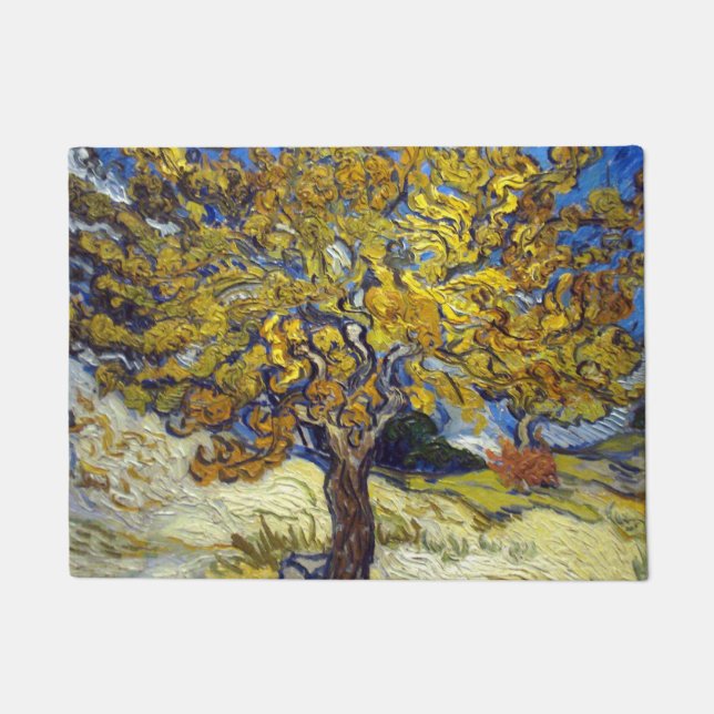Felpudo Van Gogh Mulberry Tree Masterpiece Art (Anverso)