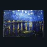 Felpudo Van Gogh - Noche estrellada sobre el Ródano,<br><div class="desc">La famosa obra de arte de Vincent van Gogh,  Noche estrellada sobre el Ródano</div>