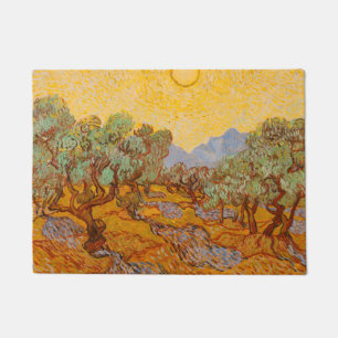Felpudo Van Gogh Olive Trees cielo amarillo