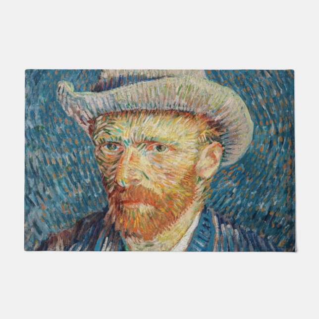 Felpudo Van Gogh - Retrato propio con un Gorra de Grey Fel (Anverso)