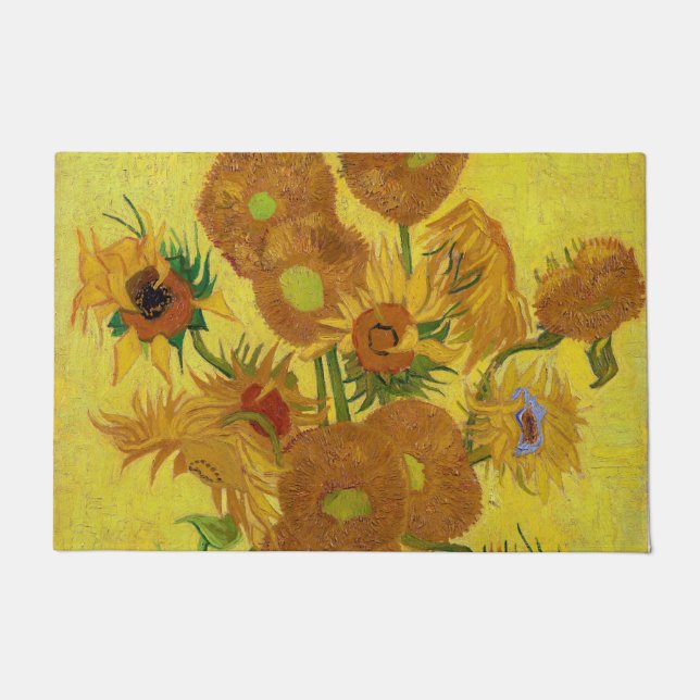 Felpudo Van Gogh - Vase con 15 girasoles (Anverso)