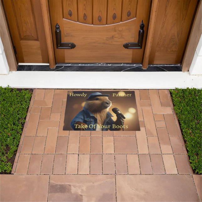 Felpudo "Vaquero de Capybara: Serenading the Wild West" (Exterior)