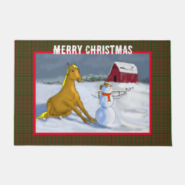 Felpudo Vaquero Snowman y caballo