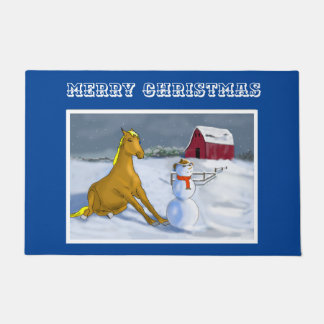 Felpudo Vaquero Snowman y caballo
