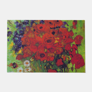 Felpudo Vase con Cornflower y Poppies, Van Gogh