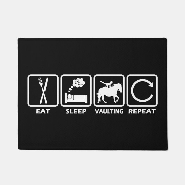 Felpudo Vaulting Horse Eat Sleep Repeat for Equestrian (Anverso)