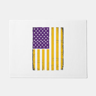 Felpudo Vector de bandera estadounidense morada y dorada c