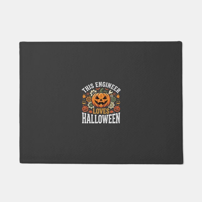 Felpudo Vector de calabaza de ingeniero de Halloween (Anverso)